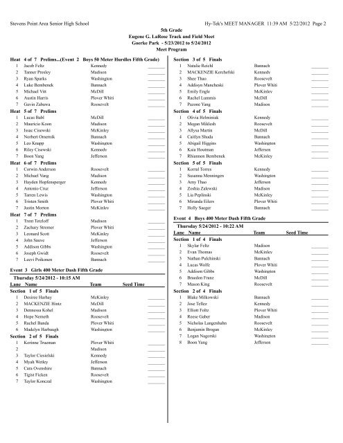 5th Grade Final With Schedule - Let's Move In Point