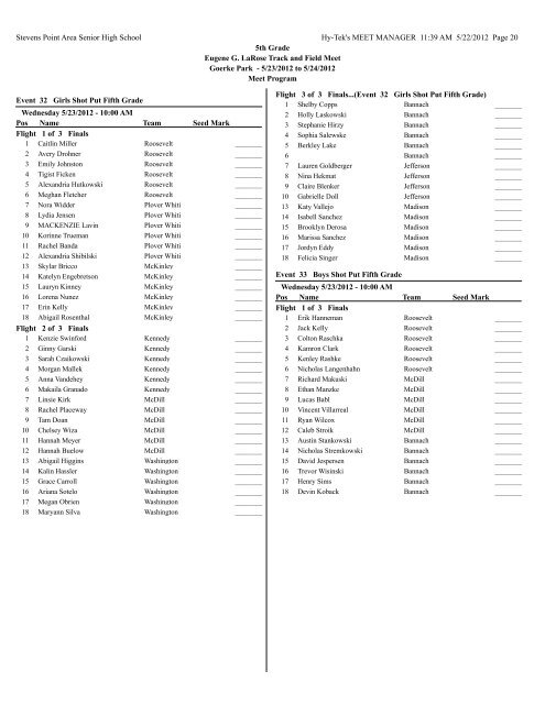 5th Grade Final With Schedule - Let's Move In Point