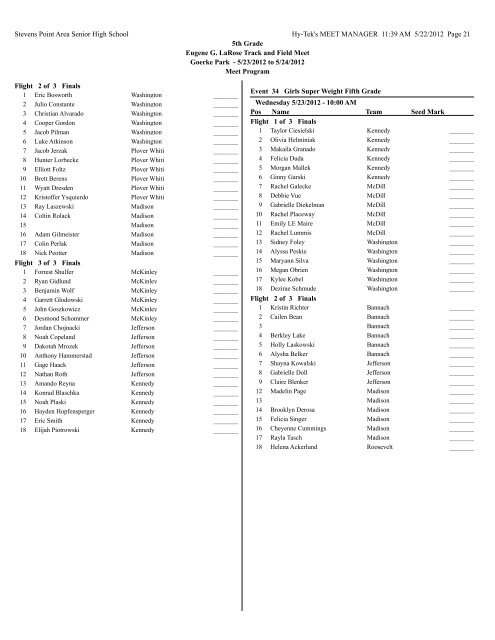 5th Grade Final With Schedule - Let's Move In Point