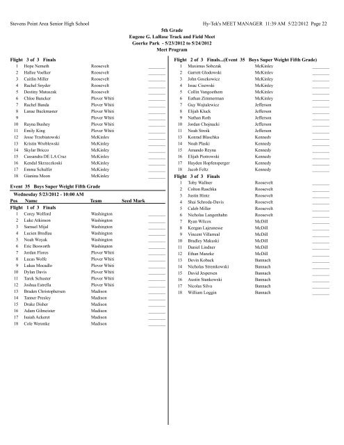 5th Grade Final With Schedule - Let's Move In Point