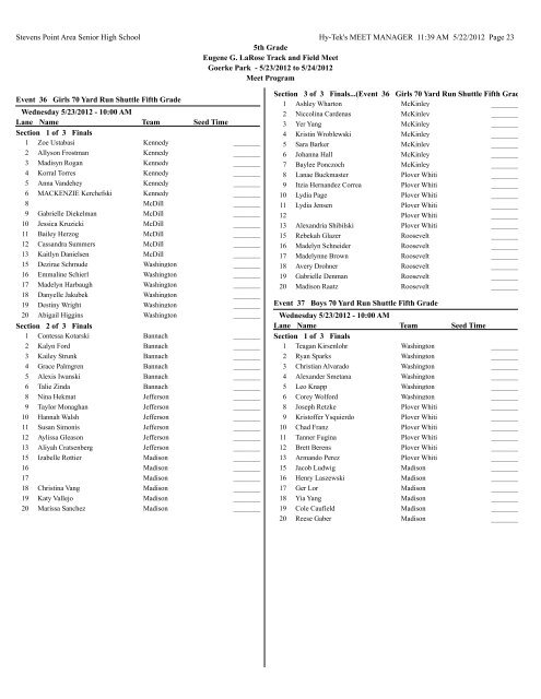 5th Grade Final With Schedule - Let's Move In Point