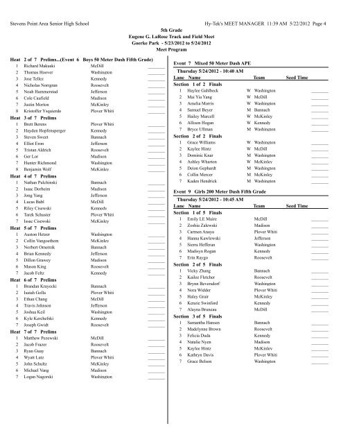5th Grade Final With Schedule - Let's Move In Point