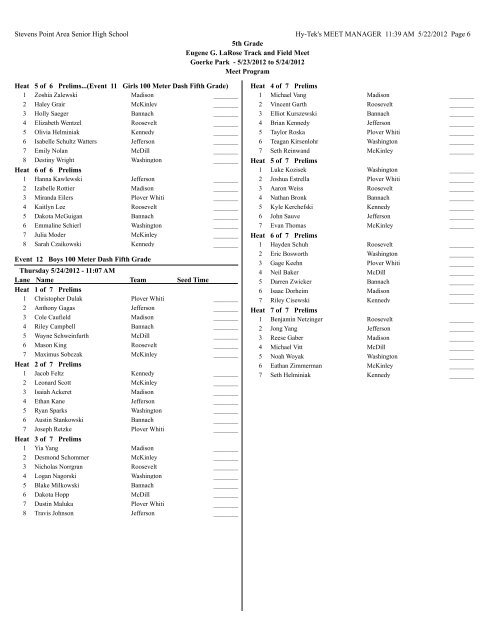 5th Grade Final With Schedule - Let's Move In Point