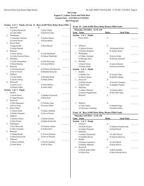 5th Grade Final With Schedule - Let's Move In Point