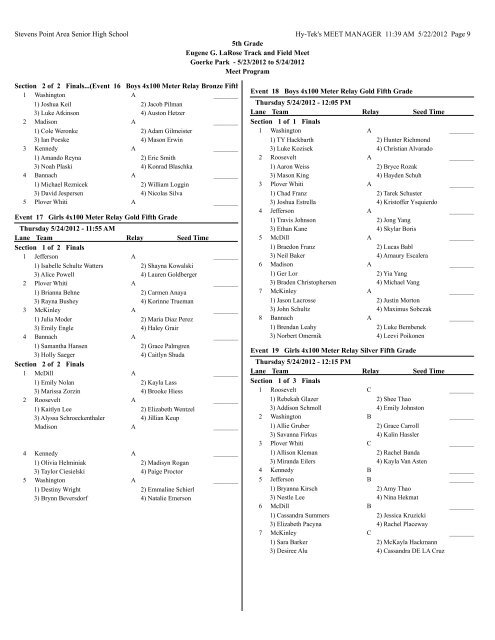 5th Grade Final With Schedule - Let's Move In Point