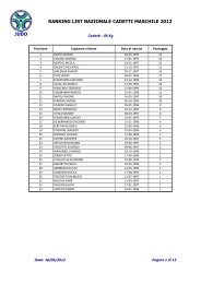 judo ranking list nazionale cadetti maschile 2012 - Fijlkam