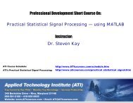 Practical Statistical Signal Processing using MATLAB - Applied ...