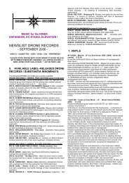 NEWSLIST DRONE RECORDS 12. DECEMBER 2005 1. VINYLS