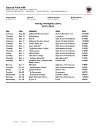 Schedule - Saucon Valley School District