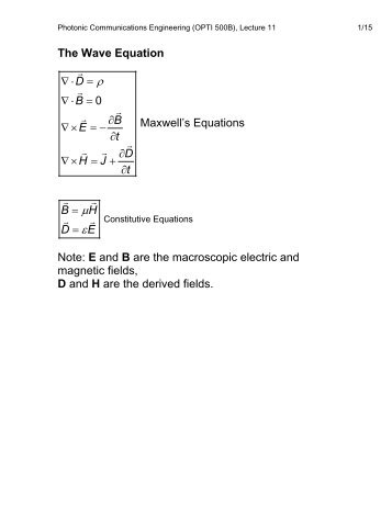 Wave Equation, Slab Waveguide