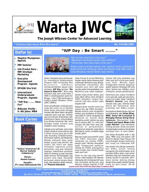 Warta JWC (Mei'05).FH10 - binus university