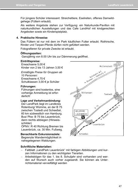 Exkursionen für Biologieunterricht und Umwelterziehung