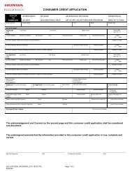 CONSUMER CREDIT APPLICATION - Honda Canada