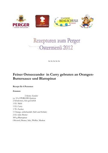 ~~~~~ Feiner Ostseezander in Curry gebraten an Orangen - Perger