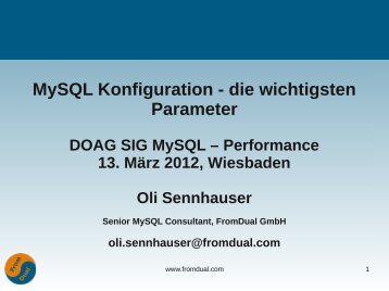 MySQL Konfiguration - die wichtigsten Parameter - FromDual