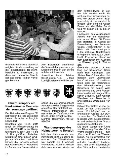 Allendorf · Borgloh · Ebbendorf · Eppendorf Hankenberge · Hilter ...