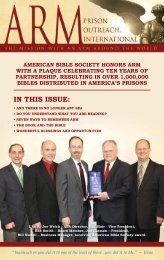 Fall, 2011 Newsletter - American Rehabilitation Ministries