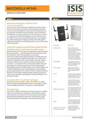 Motorola AP300 Datasheet (88KB pdf) - Isis Integration