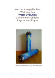 Von der energetischen Wirkung des Water Evolution auf die ...