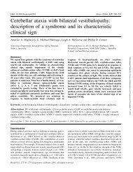 Cerebellar ataxia with bilateral vestibulopathy: description of a - Brain