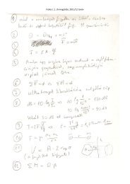 Fizika I. 1. zh megoldás, 2011/12 tanév