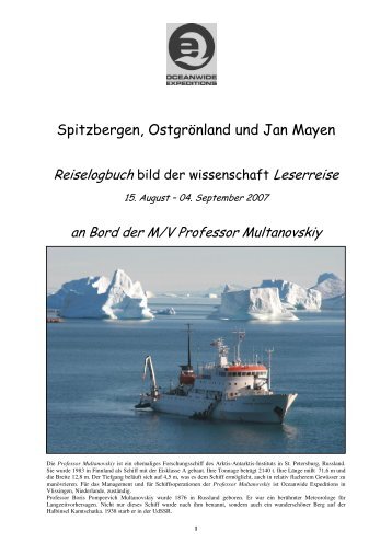 Spitzbergen, OstgrÃ¶nland und Jan Mayen - Christophe Gouraud