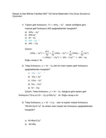 çözümler MAT 152 Genel Matematik II 29 03 2013 - Copy.pdf