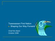Tsawwassen First Nation Implementation Work Plan Presentation
