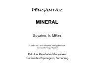 Ilmu Gizi - Pengantar MINERAL - Suyatno, Ir., MKes - Undip