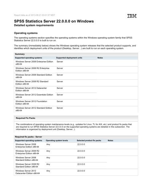 ibm spss 22 system requirements ibm spss 22 system requirements