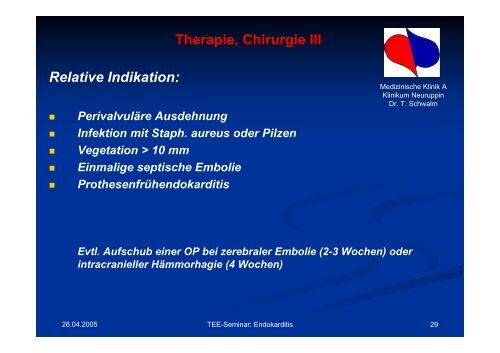 Teil 5: Endokarditis Dr.med. Dipl.med.inf (FH) Torsten ... - Tschwalm.de