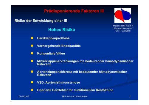 Teil 5: Endokarditis Dr.med. Dipl.med.inf (FH) Torsten ... - Tschwalm.de