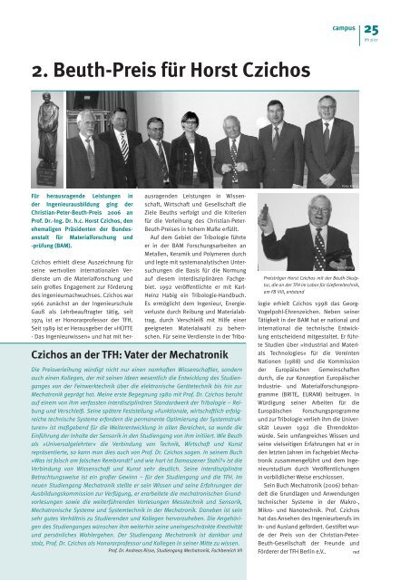 TFH-Presse 2-2007-1.3. - Beuth Hochschule für Technik Berlin