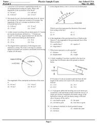 Physics Sample Exam Any School USA Period 4 May 15 ... - Eduware