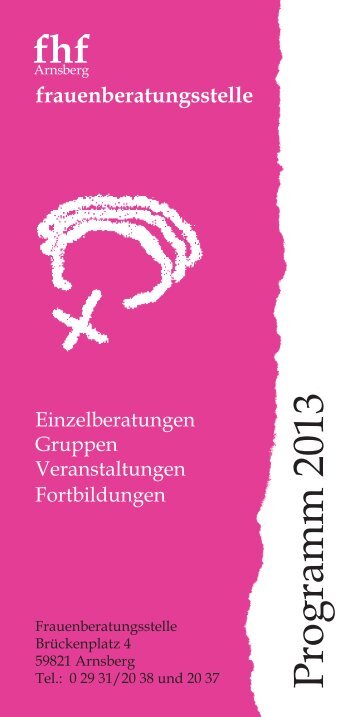 Programm 2013 - Frauenberatungsstelle Arnsberg