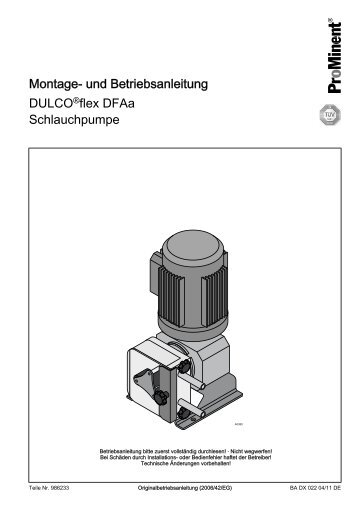 und Betriebsanleitung - DULCOÂ®flex DFAa - Schlauchpumpe