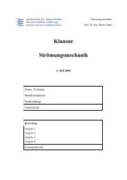 HAW Klausur StrÃ¶mungsmechanik SS 2006