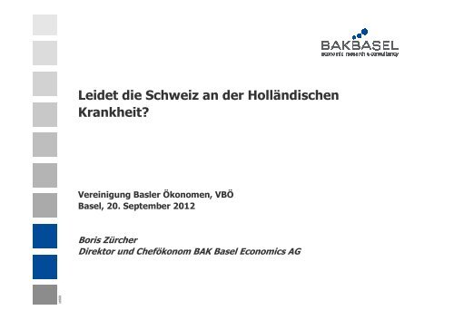 Der «boomende Sektor - Vereinigung Basler Ökonomen