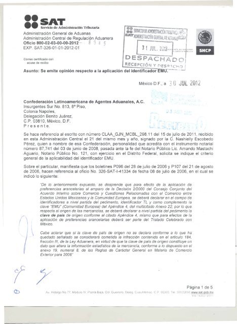 Administración General De Aduanas Administración Central De