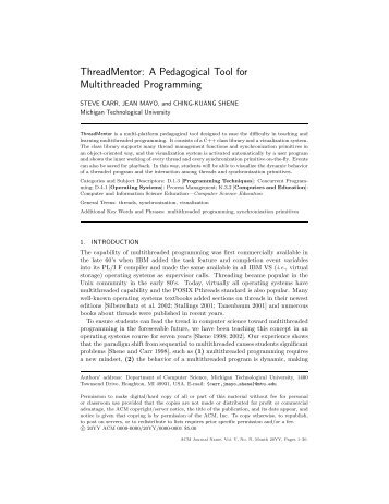 ThreadMentor: A Pedagogical Tool for Multithreaded Programming