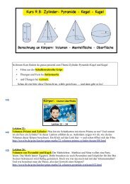 Zylinder - Pyramide - Kegel - stÃ¤dtisches Gymnasium Herten