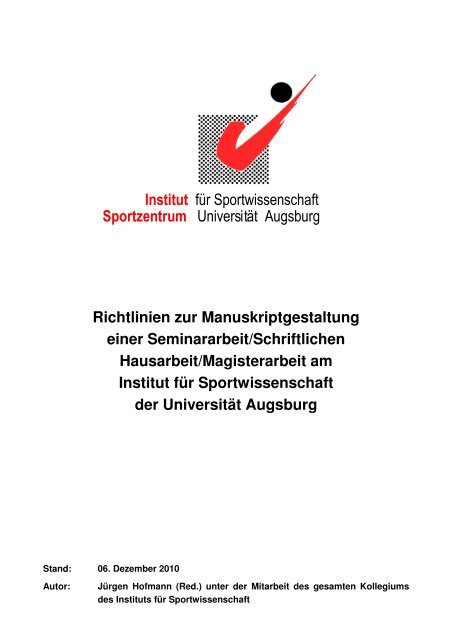 Richtlinien zur Manuskriptgestaltung einer Seminararbeit ...