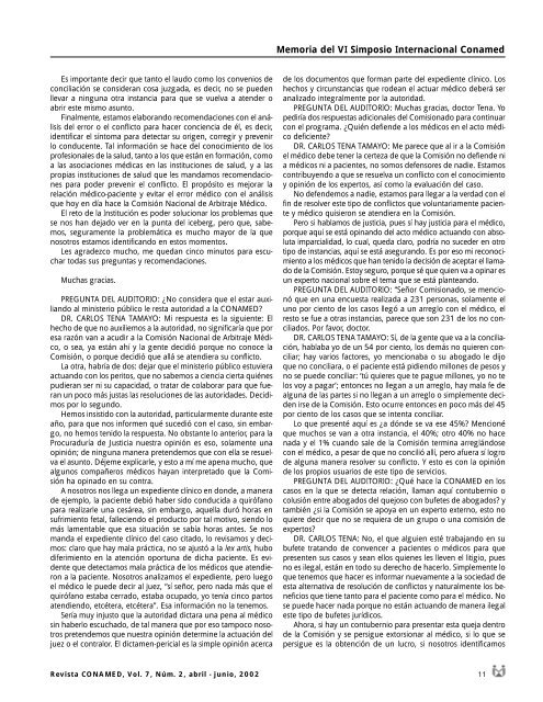 Revista CONAMED, Vol. 7, NÃºm. 2, abril - junio, 2002 - ComisiÃ³n ...