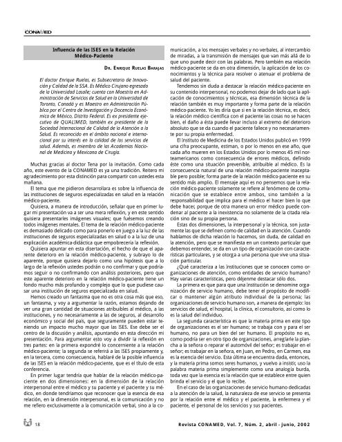 Revista CONAMED, Vol. 7, NÃºm. 2, abril - junio, 2002 - ComisiÃ³n ...