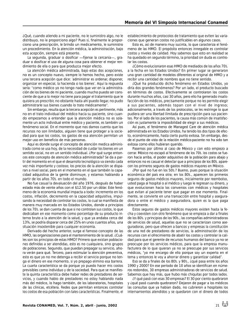 Revista CONAMED, Vol. 7, NÃºm. 2, abril - junio, 2002 - ComisiÃ³n ...