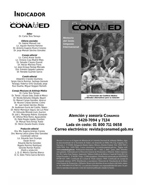 Revista CONAMED, Vol. 7, NÃºm. 2, abril - junio, 2002 - ComisiÃ³n ...