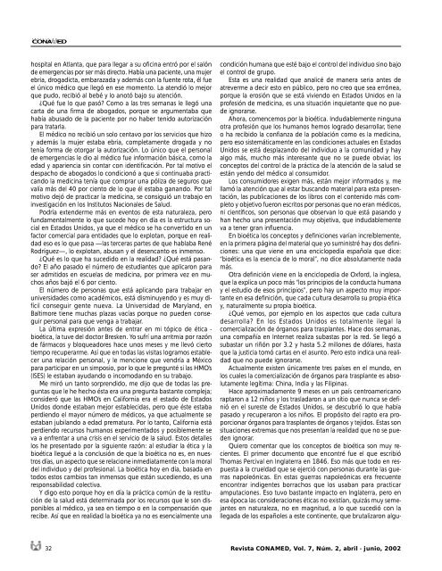 Revista CONAMED, Vol. 7, NÃºm. 2, abril - junio, 2002 - ComisiÃ³n ...