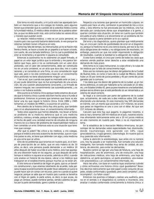 Revista CONAMED, Vol. 7, NÃºm. 2, abril - junio, 2002 - ComisiÃ³n ...