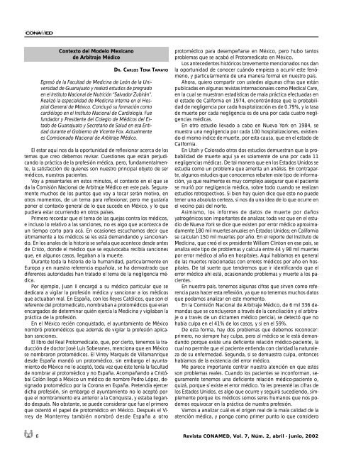 Revista CONAMED, Vol. 7, NÃºm. 2, abril - junio, 2002 - ComisiÃ³n ...