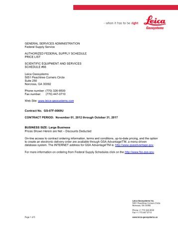 Leica Geosystems GSA Contract (PDF, 121.78 KB)